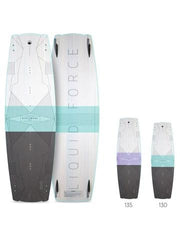 The Liquid Force Benchmark kiteboard with a women's specific tuned flex, profiled wood core and all round rocker available online through Adrenalised Boardsports.