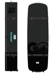 For twin tip rider on the move, the Liquid Force Coffin Bag in black color fits two 140-cm boards, three kites, plus harness, bars, and accessories.